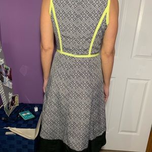 Black White Dress w Green Accents
